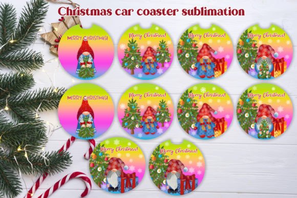 Download Christmas Car Coaster Sublimation Design - Sublimation design Collection