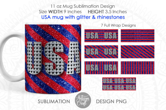 Download USA Mug, Sublimation Designs, Patriotic - Sublimation design Collection