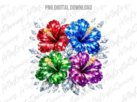 Download Bright Glitter Hibiscus Flowers PNG - Bright glitter Collection